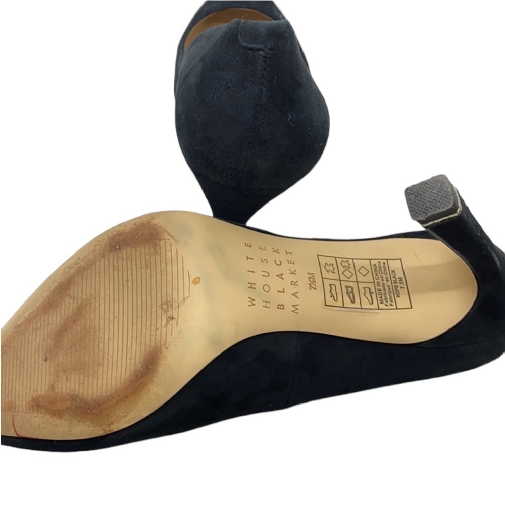 WHBM Black Suede Stiletto Heels With Silver Accent - Picture 4 of 10